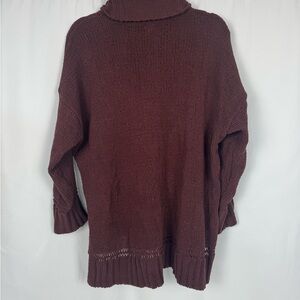 Aerie Brown Cowl Neck Sweater with Relaxed Fit